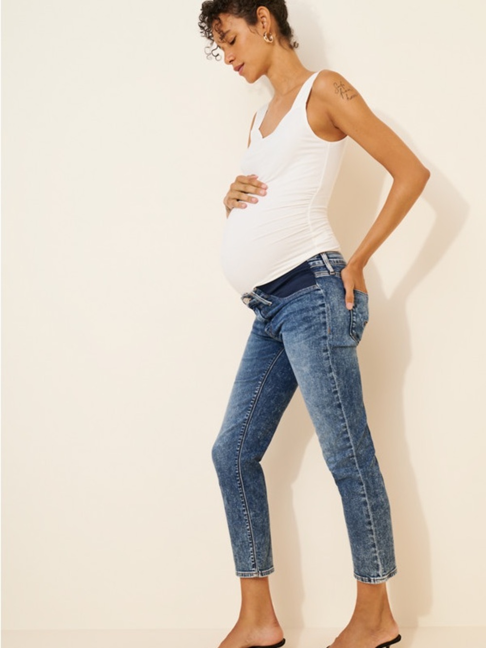 HUDSON Nico Maternity Underbelly Cropped Jeans